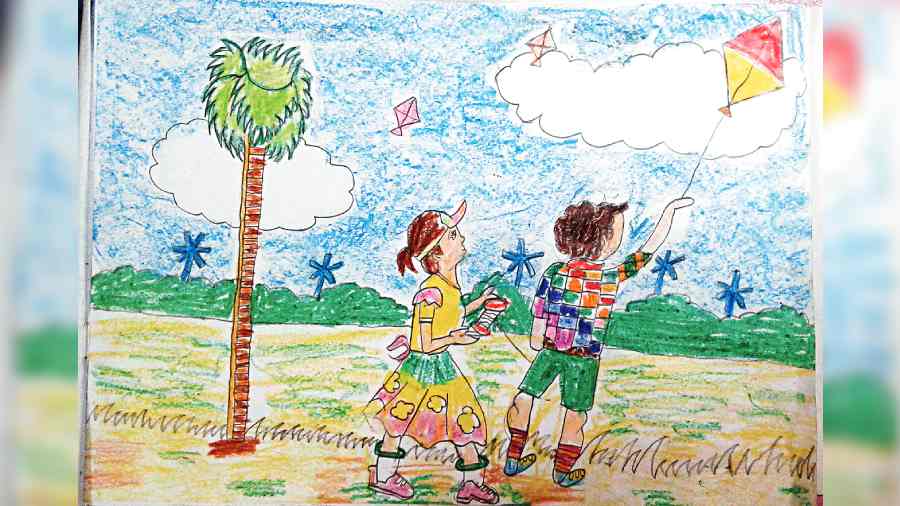 Summer Scenery Kids Drawing Stock Photos - Free & Royalty-Free Stock Photos  from Dreamstime