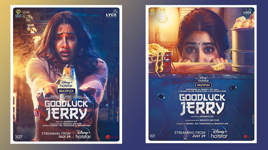 The ‘Roohi’ actor shared the new posters of her film Good Luck Jerry on Instagram on Friday.