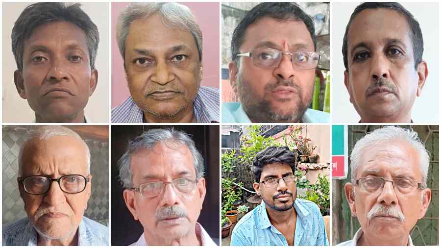 (Clockwise from top left):  Dulal Dera, Sudhir Shaw, Santosh Shaw, Asis Kumar Laha, Chandi Dutta, Goutam Laha, Subir Kumar Dutta, Ratan Lal Shaw