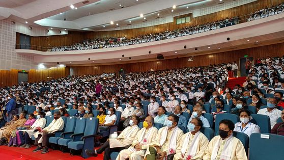 Students and faculty attend the 24th convocation ceremony at IIT Guwahati.