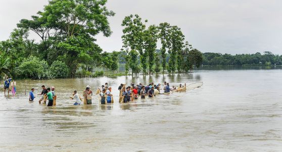 A flood-hit area in Nalbari, Assam. 