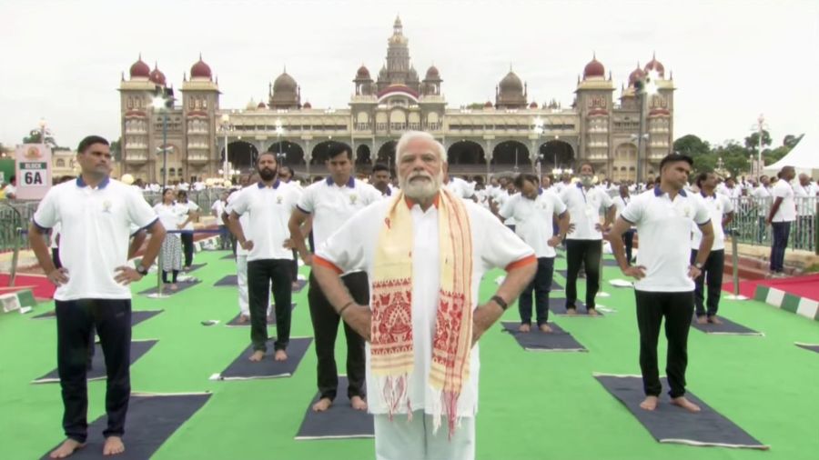 Narendra Modi at Yoga day event.