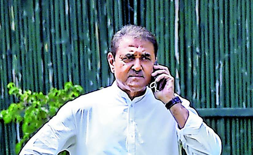 Former AIFF president Praful Patel at Sharad Pawar’s residence in New Delhi on Tuesday. 