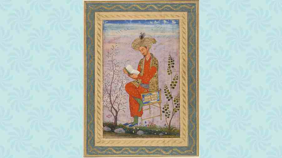 An idealised portrait of the Mughal emperor, Babur: Transnational hero