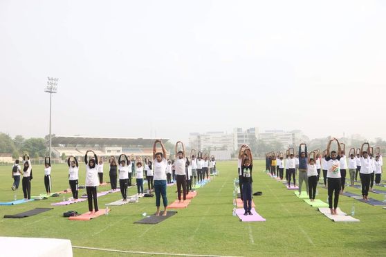 Jamia Millia Islamia (JMI) celebrated International Yoga Day on June 21 with the theme ‘Yoga for Humanity’. The main programme was organised by the Office of the Games & Sports at the NMAK Pataudi Sports Complex of the university.  