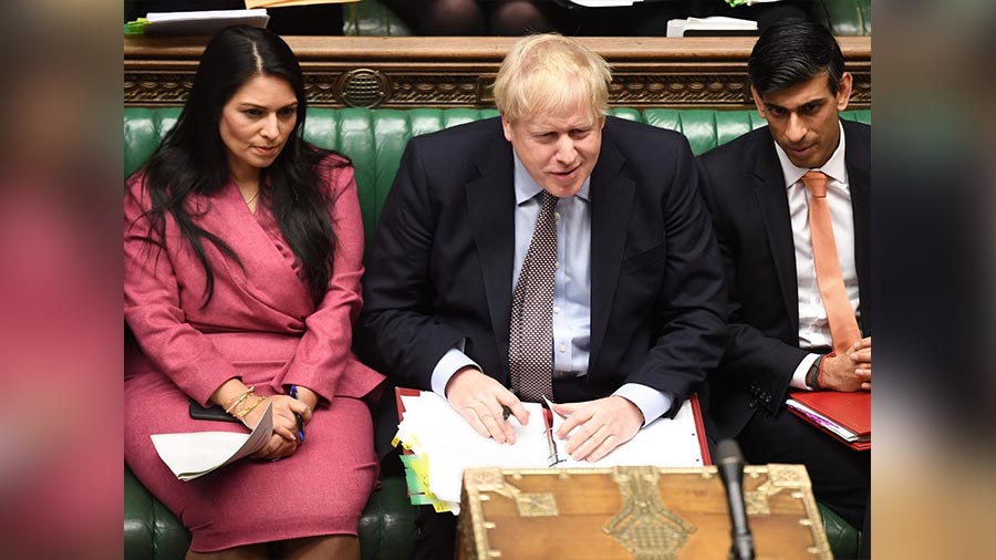 The likes of Priti Patel (left) and Rishi Sunak (right) have been vital in wooing the Indian diaspora to the side of the Conservatives in recent years 