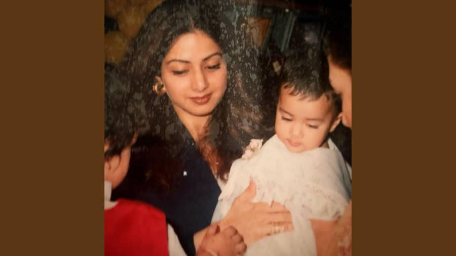 One with mom Sridevi. The legendary actress passed away in 2018.