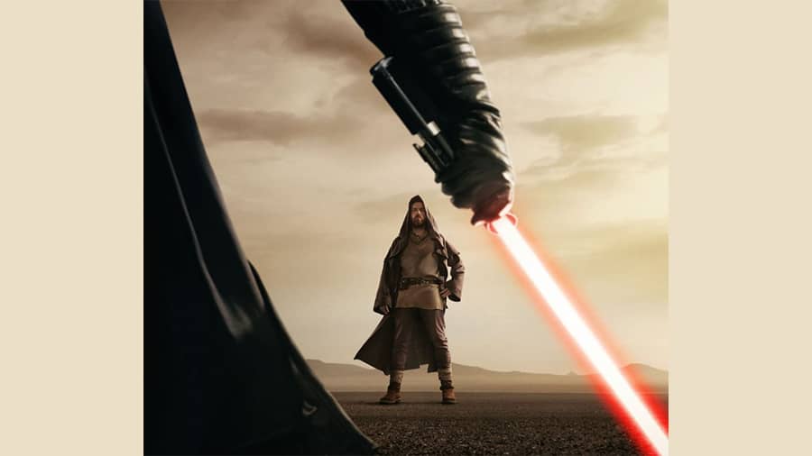 Obi-Wan Kenobi and Darth Vader face-off in a lightsaber duel in the show’s finale.