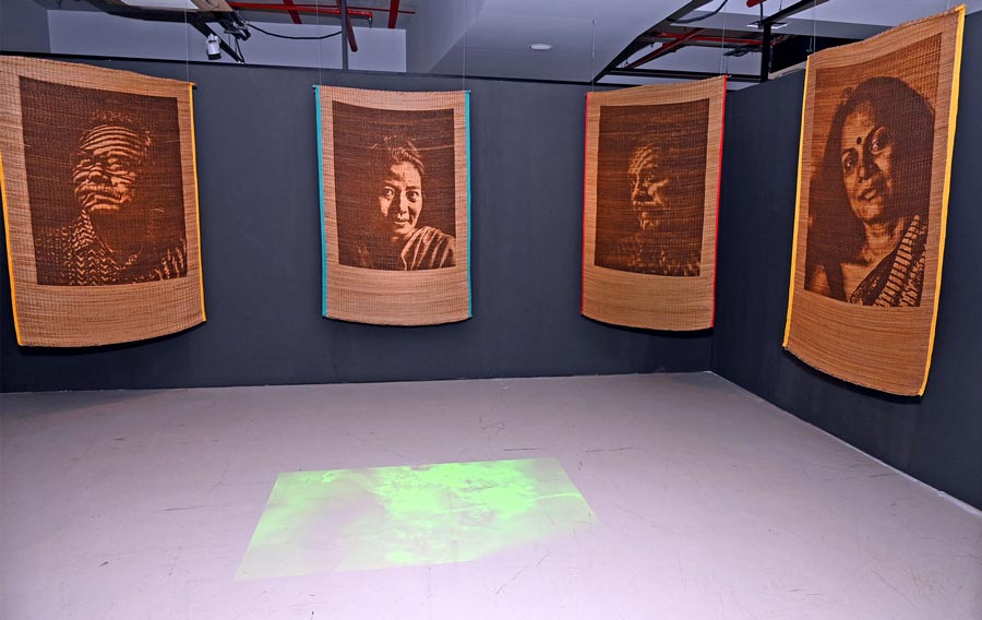 These jute prints are one of the main attractions of the exhibition curated by Ina Puri. 