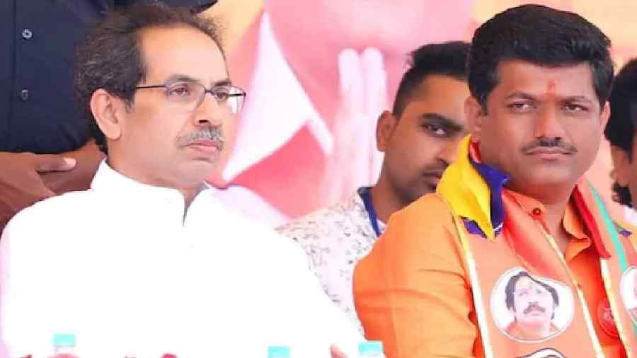 Shiv Sena chief Uddhav Thackeray and MLA Kailas Patil