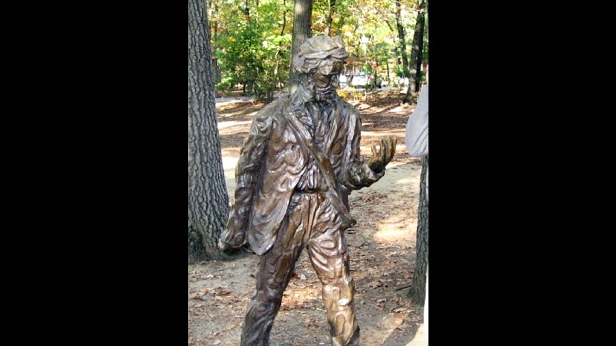 The Henry David Thoreau monument at Walden Pond