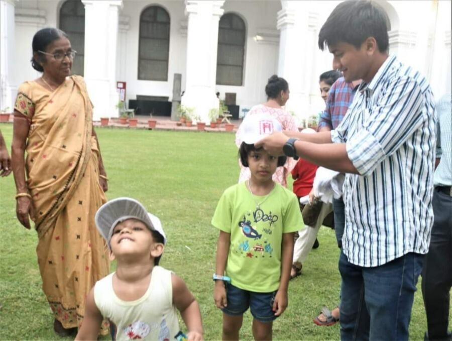 Kids enjoy their day out at the Indian Museum during the event.
