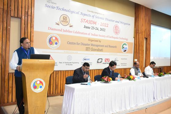TG Sitharam, director of IIT Guwahati, addressing the two-day symposium on STASDM.