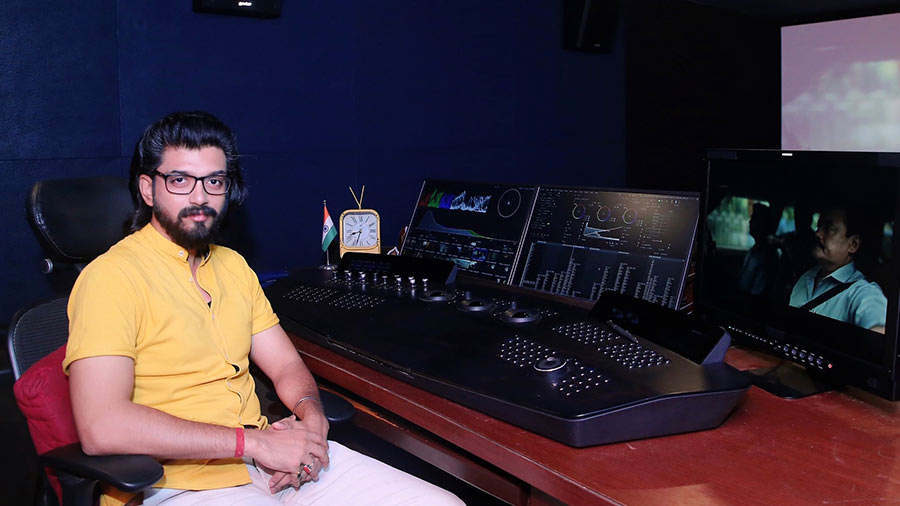 Debojyoti Ghosh at his workstation in Edit FX Studios 