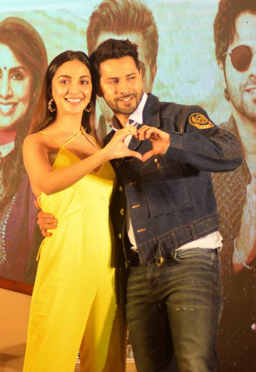 Actress Kiara Advani and Varun Dhawan at a promotional event at a star property for their film ‘JugJugg Jeeyo’ on Tuesday, June 21.