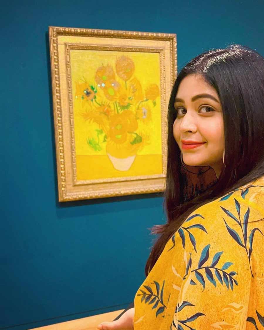 Actress Ritabhari Chakraborty at the Van Gogh Museum in the Netherlands. Chakraborty uploaded this photograph on Instagram on Wednesday, June 22.