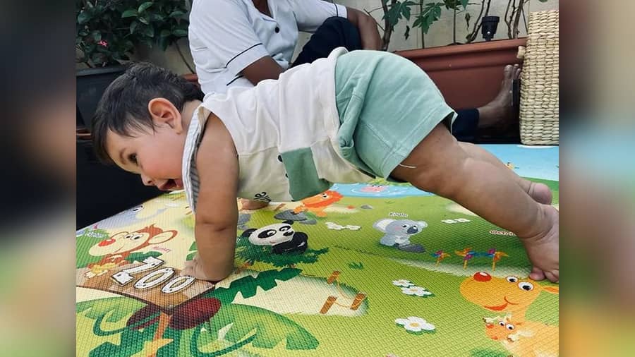 Kareena Kapoor Khan: Looks like Kareena’s younger son Jeh is a yoga enthusiast like his gorgeous mom. He sure knows a trick or two about balance!