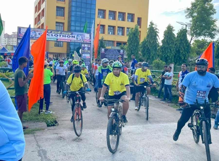 The Narcotics Control Bureau in association with Cycle Network Grow (CNG) organised Cyclothon to observe International Day Against Drug Abuse and Illicit Trafficking on Sunday.