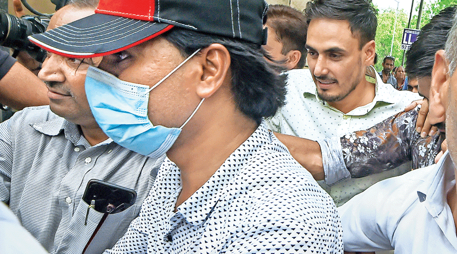 Zubair being taken to the court in New Delhi  on Tuesday.