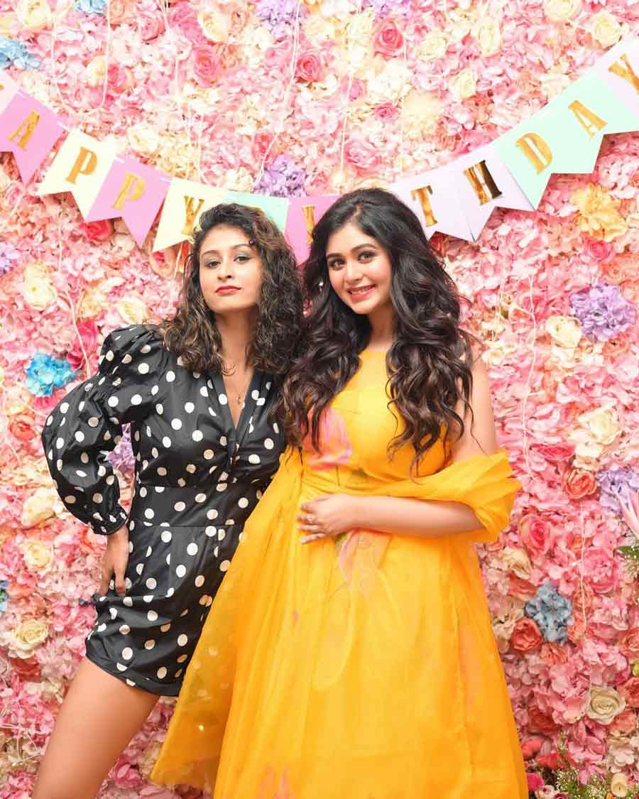 (From left) Actress Chitrangada Satarupa and Ritabhari Chakraborty at the latter’s birthday celebrations on June 26. Chakraborty uploaded this photograph on Instagram on Wednesday.