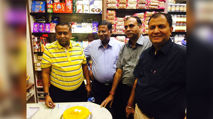  Pawan Kumar Ganeriwal (extreme left) set up Bhagya Lakshmi along with his brothers Lalit (second from left) and Ashok Kumar Ganeriwal (third from left)