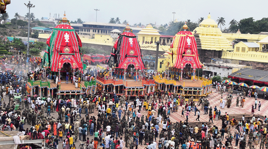 Jagannath temple - Puri: Three chariots ready to roll after 58 days of ...