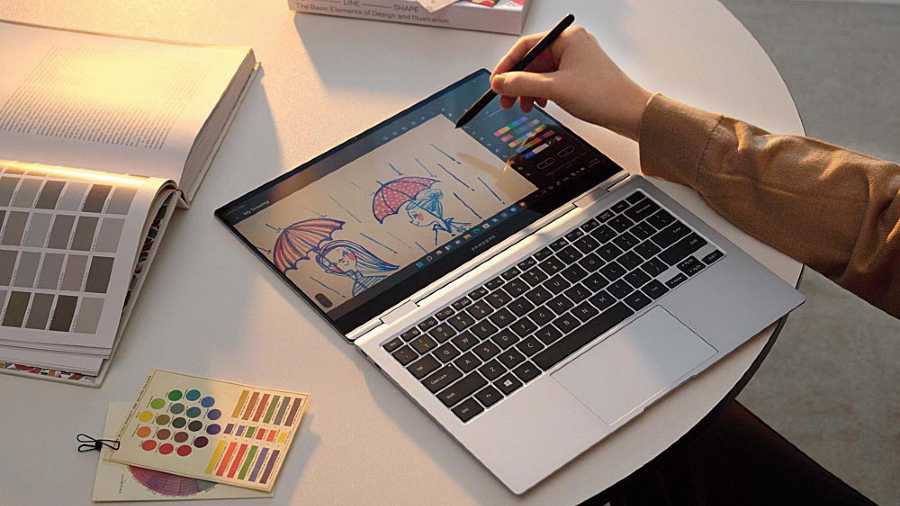 Samsung Galaxy Book2 Pro 360 with S pen functionality.