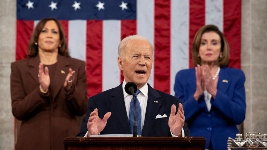 U.S. President Joe Biden delivers the State of the Union address at the U.S. Capitol in Washington