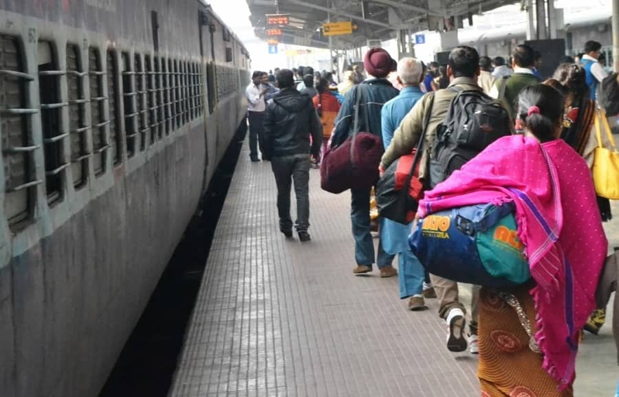 Crowded platform No 1 at Tatanagar railway station on Wednesday