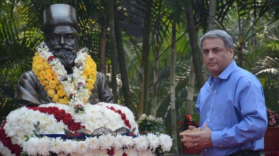 Tata Steel managing Director TV Narendran pays homage to JN Tata during the Founder's Day function