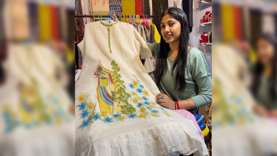 Mun showing her hand painted favourite.