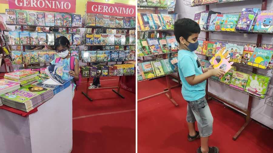 The children’s literature section is always a popular part of the book fair