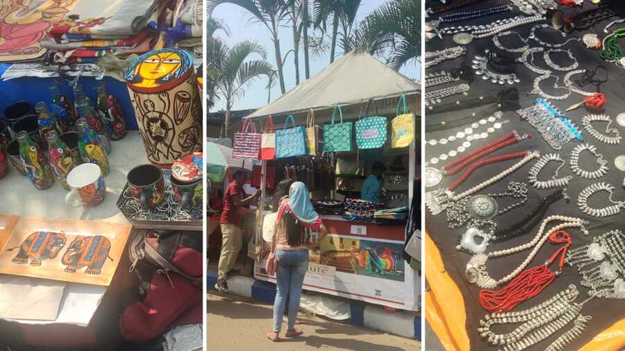 There are many stalls selling everything from jewellery to handicrafts and curios at the book fair