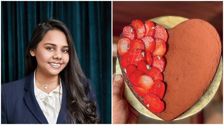 (L-R) Devika Agarwal, Glutten free chocolate cake sweetened by jaggery