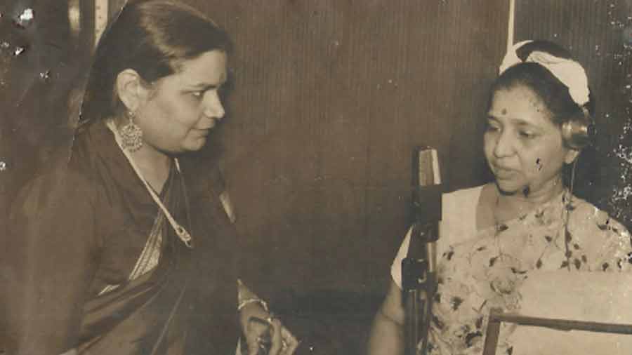 Usha Uthup with Asha Bhosle