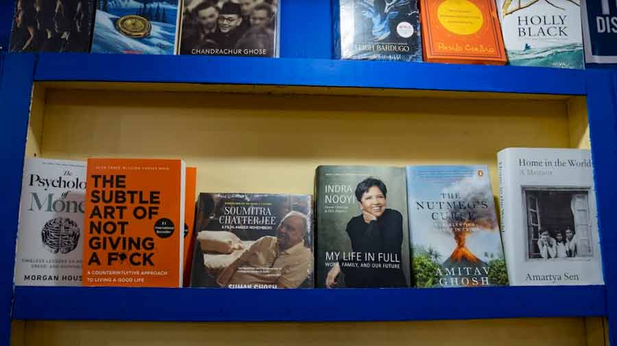 Ghosh’s book placed right next to Indra Nooyi’s autobiography at the Children Book Centre stall 