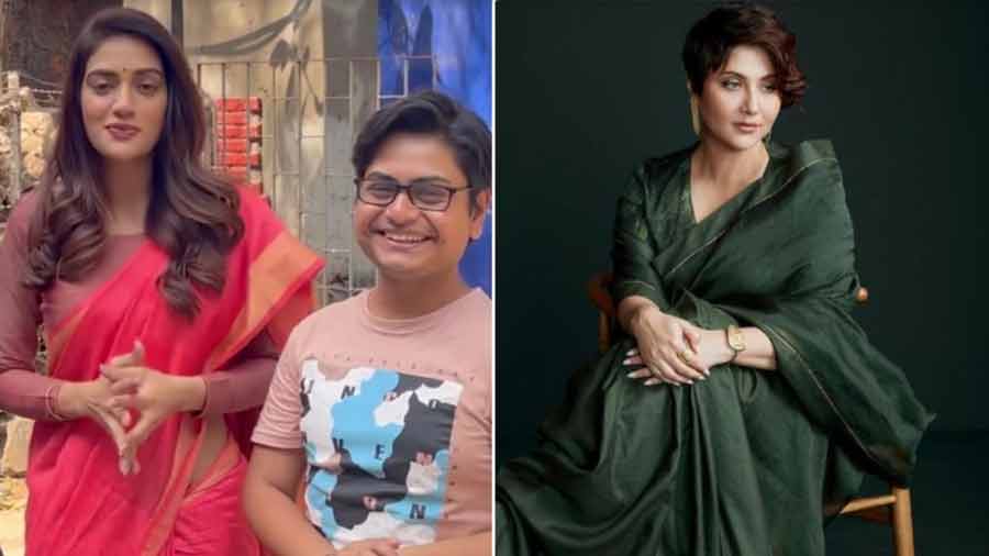 (Left) Nusrat shared a video about celebrating womanhood everyday, while Swastika shared a glimpse of her project starring powerhouse women