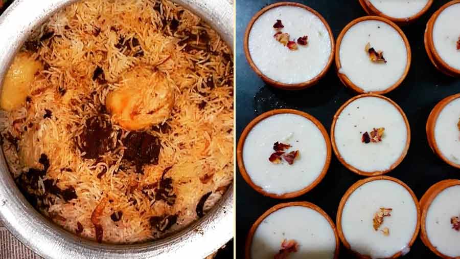 Kolkata-style biryani, and firni