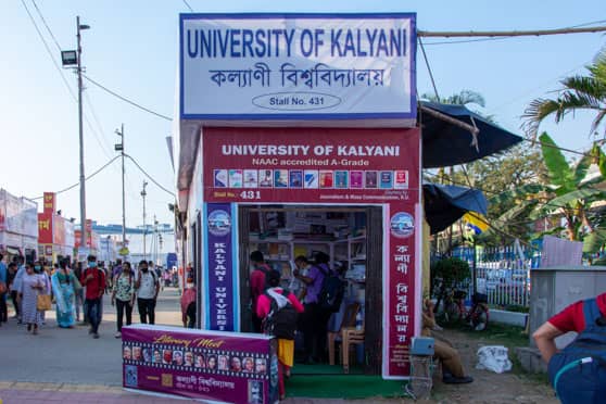 The University of Kalyani stall has on display in-house publications. 
