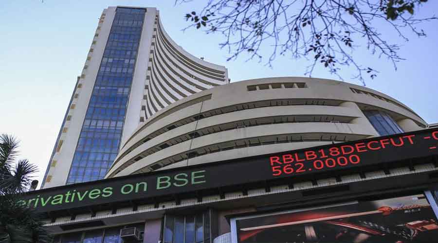 The BSE benchmark Sensex slipped 8.03 points or 0.02 per cent to settle at 53,018.94