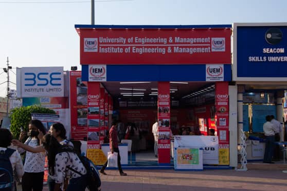 The University of Engineering and Management (UEM) and the Institute of Engineering and Management (IEM) stall has a wide range of information in store for students. 