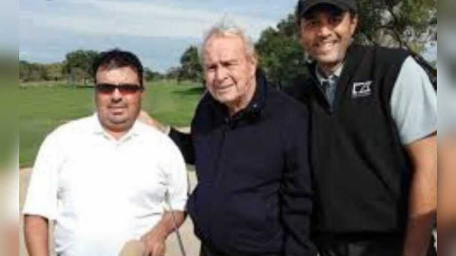 With Arnold Palmer and Arjun Atwal