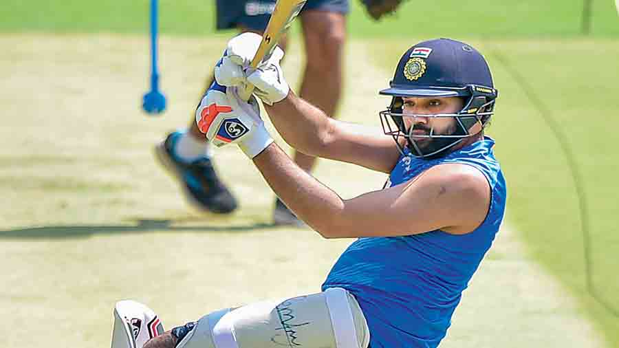 India captain Rohit Sharma at practice in Bangalore on Friday, the eve of the final Test against Sri Lanka.