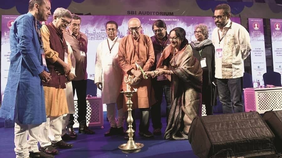 The eighth Kolkata Literature Festival being inaugurated as part of the International Kolkata Book Fair at Central Park in Salt Lake on Friday. The festival will conclude on Saturday after a full day of deliberations