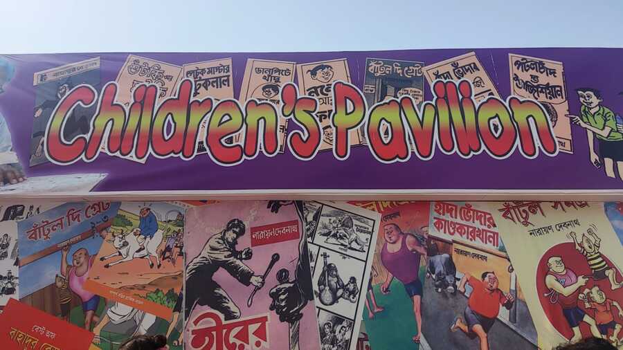 This year, the pavilion has been dedicated to celebrated cartoonist Narayan Debnath 