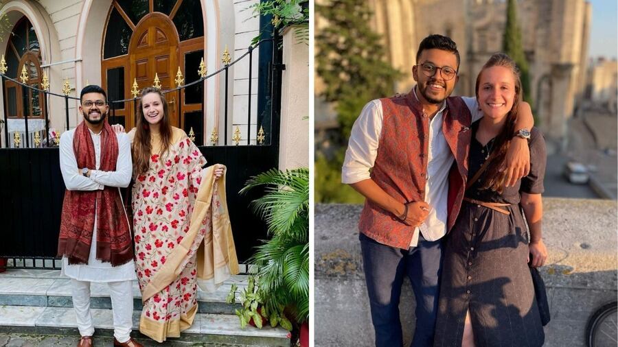 Meghdut Roy Chowdhury and Pauline Laravoire post covers of popular Bengali, Hindi and English songs on Instagram