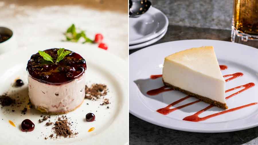 Zobet’s classic blueberry cheesecake (L) Chili’s NYC-style cheesecake