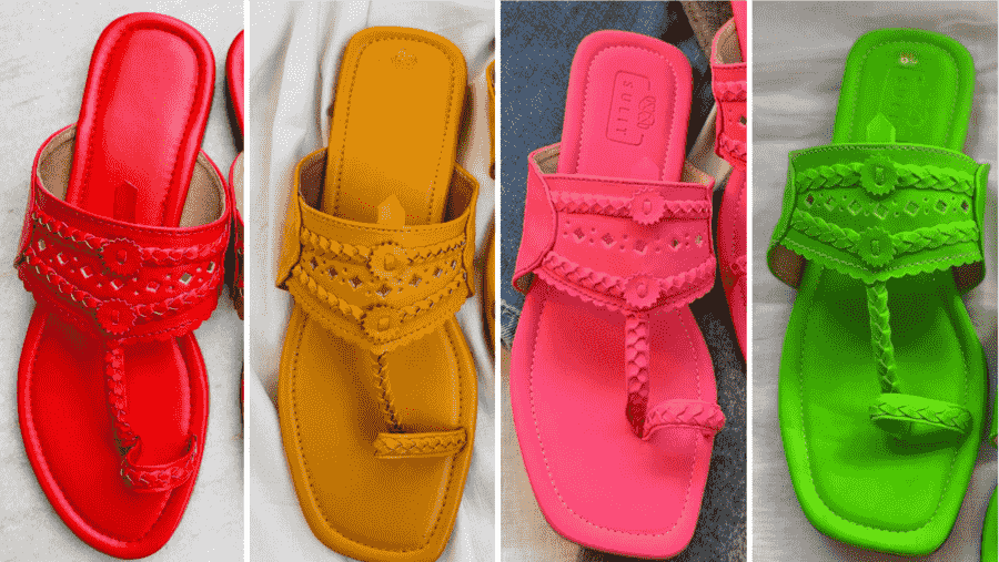 Pick a vibrant Kolhapuri to add a pop of colour to your footwear 