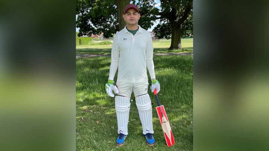 Subhajit in his cricket whites