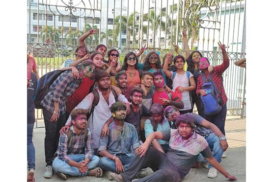 In keeping with the spirit of Holi, students cherish every moment together.